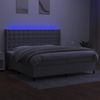 vidaXL Boxspringbett mit Matratze & LED Stoff Hellgrau 200x200 cm, Härtegrad: H2 [3138661] Bild 3