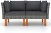 vidaXL Ecksofas 2 Stk. Poly Rattan und Eukalyptus Massivholz 315758 Bild 2
