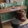 Schminktisch Lara Eiche rustikal 120 cm mit LED-Spiegel und Hocker Vicco Bild 5
