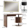 Schminktisch Lara Eiche rustikal 120 cm mit LED-Spiegel und Hocker Vicco Bild 3