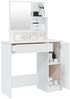vidaXL Schminktisch mit Spiegel Hochglanz-Weiß 86,5x35x136 cm 802963 Bild 5
