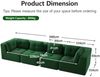 Modulares Ecksofa 69cm×386cm×104cm in Grün mit Cordbezug, rutschfestem Standfuß und breiten Armlehnen Bild 4