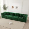 Modulares Ecksofa 69cm×386cm×104cm in Grün mit Cordbezug, rutschfestem Standfuß und breiten Armlehnen Bild 5