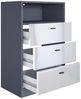 Vladon Kommode Pino V2, Anrichte mit 3 Schubladen & 1 offenem Fach, Anthrazit matt/Schwarz Hochglanz ohne LED (56 x 86,5 x 36 cm) Bild 2