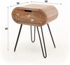Nachttisch Kavay Mangoholz massiv, modernes Design mit Schublade, naturbraun, abgerundete Form Bild 5