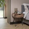 Nachttisch Kavay Mangoholz massiv, modernes Design mit Schublade, naturbraun, abgerundete Form Bild 3