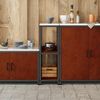 vidaXL Küchenaufbewahrung mit Regal Rostig 30 x 50 x 92 cm Stahl 874981 Bild 4