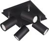 LED Deckenstrahler Schwarz 4-flammig, Quadrat 24cm Bild 2