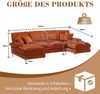LVHOM Loungesofa 272x136x88 cm, 4-6 Personen, 6-Sitzer Chenille U-Shape Sektionssofa/Modulares Sofaset/Schlafsofa/Ecksofa/Relaxliege Bild 2