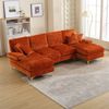 LVHOM Loungesofa 272x136x88 cm, 4-6 Personen, 6-Sitzer Chenille U-Shape Sektionssofa/Modulares Sofaset/Schlafsofa/Ecksofa/Relaxliege Bild 5