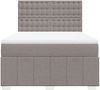 vidaXL Boxspringbett mit Matratze Taupe 140x190 cm Stoff 3291681 Bild 4