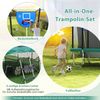 3 in 1 Rechteckiges Trampolin mit Leiter & Basketballkorb & Fußballtor Kindertrampolin Grün Bild 3