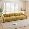 Modulsofa rahmenlos 76cm×358cm×95cm aus Chenille – wohnliches Sofa in Gelb, ohne Montage Bild 4