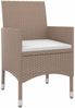 5-tlg. Garten-Essgruppe mit Auflagen Poly Rattan und Schwarz/ Beige Bild 3