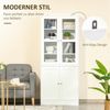 HOMCOM Bücherregal Bücherschrank 178,5 cm Hochschrank mit Glastür 6 Fächern, Küchenschrank 1-tlg, für Wohnzimmer Büro Weiß Bild 4