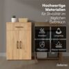 Bellamio 'Apol' Mehrzweckschrank, Eichenoptik, 88x33x60 cm, kleiner Aktenschrank mit 2 Fächern und 1 Schublade Bild 5