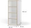 Bücherregal Tetrix Weiß 40 x 100 cm mit 4 Fächern Vicco Bild 2