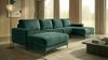 Ecksofa EINAR 362x170 cm mit Schlaffunktion, Bonellfederkern und Bettkasten, Farbe: Grün Bild 1