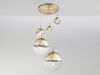 LED Pendelleuchte 5-flammig, Glaskugeln Gold & Klarglas, Ø 65cm Bild 3