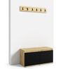 Garderoben-Set CLEO, Moderner Kleiderschrank mit Polsterplatten und Schuhschrank – Ideal für Flur und Eingangsbereich (Artisan/Schwarz, Trinity 14), 185 x 40 x 190 cm Bild 3