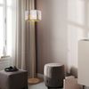 LED Stehleuchte, Metall Holzoptik, Kristalle rauch, H 150 cm Bild 3
