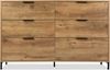 Merax Kommode, Sideboard mit 6 Schubladen, 120 x 40 x 76 cm in Dunkle Eiche, Sideboard Highboard für Schlafzimmer & alle Wohnräume Bild 5
