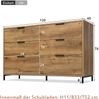 Merax Kommode, Sideboard mit 6 Schubladen, 120 x 40 x 76 cm in Dunkle Eiche, Sideboard Highboard für Schlafzimmer & alle Wohnräume Bild 4