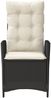 vidaXL Gartensessel Verstellbar mit Kissen Schwarz Poly Rattan 365256 Bild 4