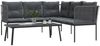 vidaXL Garten-Sofagarnitur mit Kissen Schwarz Stahl und Textilene 3283749 Bild 4