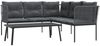 vidaXL Garten-Sofagarnitur mit Kissen Schwarz Stahl und Textilene 3283749 Bild 2