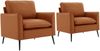 Einzelsofa aus Kunstleder 80x68x80 cm mit Kopf- und Lendenkissen, braun Bild 5