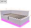 Polsterbett 90x200 cm mit Bettkasten, LED, USB und USB-C, Samt in Grau, ohne Matratze Bild 5