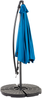 Flieks Sonnenschirm 294 x 294 cm, Kurbel & Neigefunktion, Ampelschirm mit UPF50+, Wasserabweisend, 8 Streben, Stahl + Polyester, Blau Bild 3