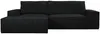 Vente-unique - AMELIA Sofa SamtStoff Schwarz - B 167 cm x H 85 cm x L 267 cm Bild 3