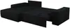 Vente-unique - AMELIA Sofa SamtStoff Schwarz - B 167 cm x H 85 cm x L 267 cm Bild 5