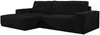 Vente-unique - AMELIA Sofa SamtStoff Schwarz - B 167 cm x H 85 cm x L 267 cm Bild 4
