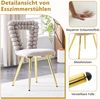 2er-Set Esszimmerstühle aus weichem Samtstoff mit geometrischem Rückendesign und stabilen Metallbeinen für stilvolle Wohnräume,Hellgrau Bild 5