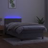 vidaXL Boxspringbett mit Matratze & LED Hellgrau 90x200 cm Samt, Härtegrad: H2 [3134381] Bild 3