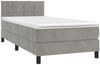 vidaXL Boxspringbett mit Matratze & LED Hellgrau 90x200 cm Samt, Härtegrad: H2 [3134381] Bild 4
