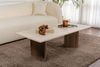 Stilvoller Couchtisch, 119 x 60 x 40 cm | 100% melaminbeschichtete Spanplatte, 18 mm stark | Elegante Oberfläche in Travertin- und Venezia-Walnuss-Optik, Tragkraft 25 kg Bild 2