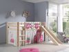 Vipack 'Princess' Halbhochbett natur, inkl. Rutsche, Vorhang 'Princess' und Betttaschen Bild 2