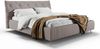 KAWOLA Bett ANNY Polsterbett Kopfteil niedrig Leder grau 160x200cm Bild 3