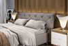 KAWOLA Bett ANNY Polsterbett Kopfteil niedrig Leder grau 160x200cm Bild 2