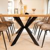 HOME DELUXE Essgruppe Eckig AVENCIA inkl. Sternfuß - 200 x 120 cm Fishbone Oak 8 Stühle Creme Bild 2