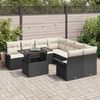 vidaXL Garten-Sofa-Set mit Kissen 9 pcs Schwarz Poly Rattan 3348253 Bild 3