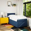 vidaXL Boxspringbett mit Matratze Blau 100x200 cm Stoff 3288098 Bild 4