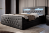 Boxspringbett Sonno mit RGB, USB und Stauraum 120x200 Grau H3 (70-100kg) Bild 2