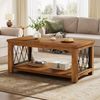 Tribesigns Couchtisch Rechteckiger Couchtisch Massivholz 120 cm, 2-Stufiger Wohnzimmertisch Bild 2
