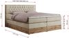 Boxspringbett AMORE KING, Doppelbett mit Multipocket-Matratze, Polsterbett mit Kopfstütze - 140 x 200 cm - Beige Velvet - H3 Bild 5