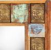 Spiegel mit Buddha-Verzierung, recyceltes Massivholz, 50x50 cm Bild 4